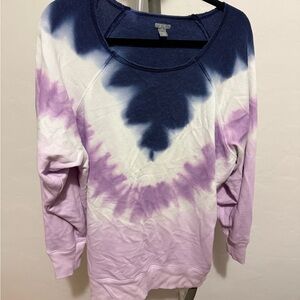 Aerie Purple and Blue Tie-Dye Sweatshirt